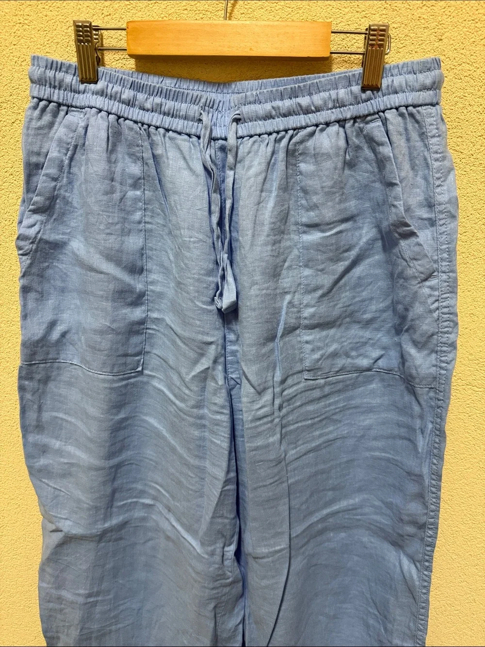 Banana Republic Light Blue Wide-Leg Linen Pants Size M